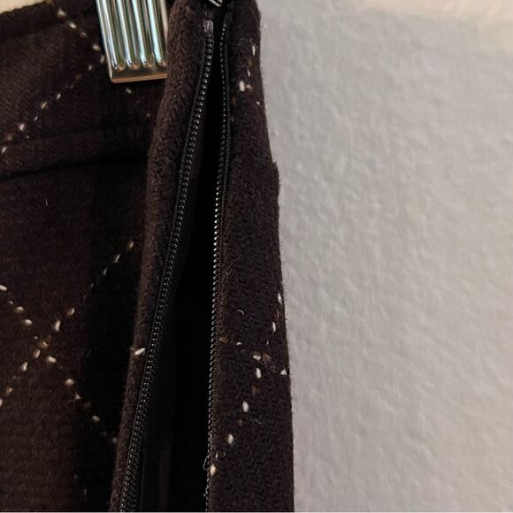 J. Crew Wool Blend A-Line Skirt Women’s Size 6 Side Zip Lined Brown Diamond - Picture 4 of 7